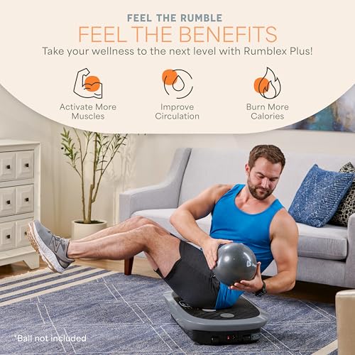 Lifepro Rumblex 4D Vibration Plate Exercise Machine with 7 Training Modes - color: Gray, size: Plus