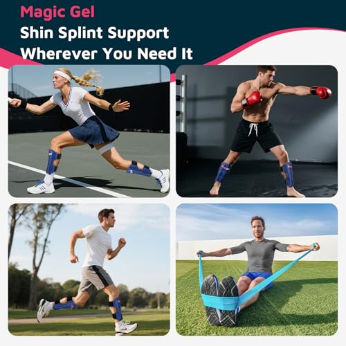 Shin Splint Relief: Hot & Cold Packs, Cryoball & Stretch Bands for Shin Splints | Hot & Cold Therapy for Leg Pain Relief | by Magic Gel - style: Shin Ice Pack Set