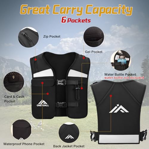Running Hydration Vest, Breathable Running Vest for Men Women, Lightweight Reflective Hydration Vest for Trail Hiking Cycling