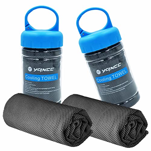 YQXCC 2 Pack Cooling Towels (47"x12"), Ice Cool Towel for Neck & Face - color: 2*dark Gray