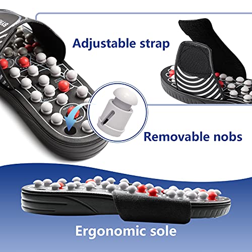 BYRIVER Reflexology Foot Massager Tools, Acupuncture Massage Slippers Shoes Sandals Mat, Stress Plantar Fasciitis Relief Gifts for Men Women, Relieve Heel Arch Arthritis Neuropathy Pain (05M) - color: Blue Spring Slippers, size: M-Women(9-11) Men(7-9)