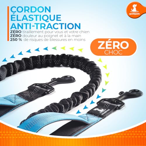 SparklyPets Hands Free Dog Leash, Medium & Large Breeds (Blue, 1 Dog) - color: Blue, size: 1 dog M/L