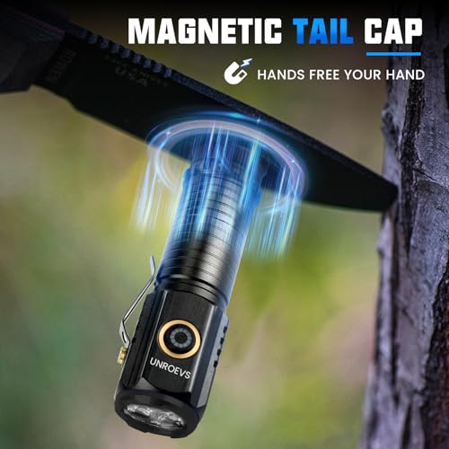 UNROEVS Mini Flashlights 2550 Lumens with 2-in-1 Design - size: Compact