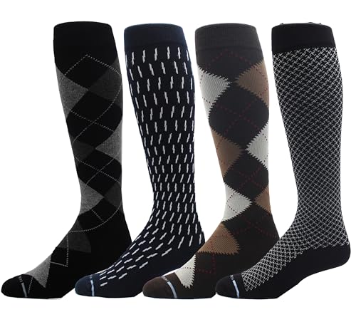 Dr. Motion 4 Pairs Compression Socks for Men, Knee High - color: Mcomp-sl12