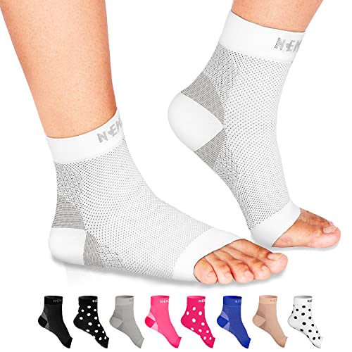 NEWZILL Plantar Fasciitis Socks Arch Support Foot Care Compression Sleeve - color: White, size: Large-X-Large