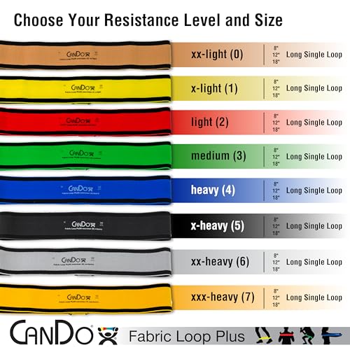 CanDo Fabric Loop Plus, Resistance Exerciser Loops, Set of 3 - size: 12", style: Medium to X-Heavy Strength