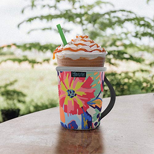 Reusable Insulated Neoprene Iced Coffee Sleeve, Hot & Cold Drink Cooler Cover for 16-32oz Cups, Compatible with Starbucks/Dunkin/McDonalds, Durable Beverage Holder for Cold Soda, Multi-Pattern Options - color: Pattern1