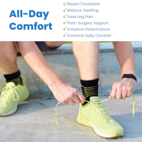 IRAMY Ankle Compression Socks Women Men Plantar Fasciitis Relief 3/5 Pairs - color: Black(3 Pairs), size: Medium