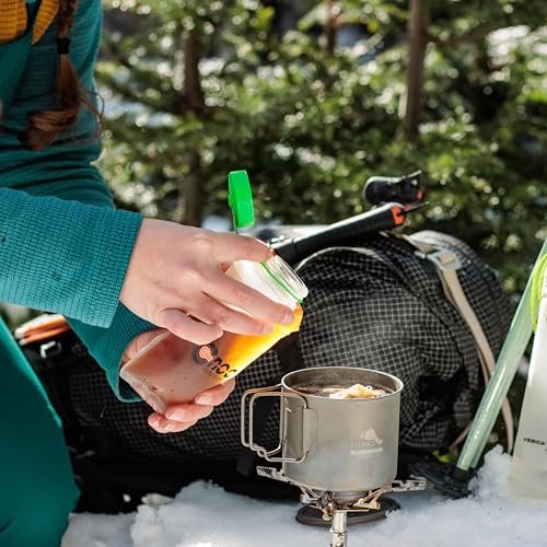 Cnoc Outdoors HydriamX Durable Collapsible 350ml Flask, 42mm Thread Wide Mouth, Hot Liquid Compatible - color: Green, size: 11.8 Ounces