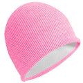 Reflective Beanie Hat High Visibility Warm Winter Loop Knit Cap Gifts for Women Men - color: Pink