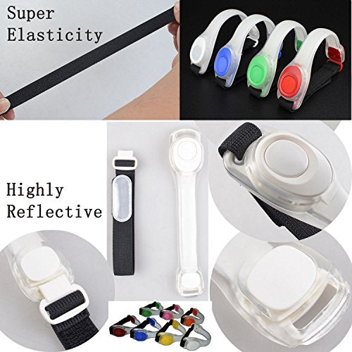 Premium LED Light Up Armband, Reflective Adjustable Wearable Silicone Running Belt Strap/Waterproof Glow in The Dark for Running Jogging Walking Cycling Concert Camping Outdoor Sports - color: Pink - 4 Pack