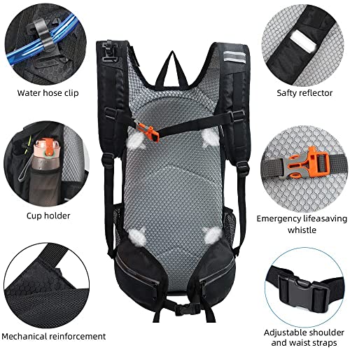 Hiking Daypack 15L Lightweight Waterproof Backpack - color: Black