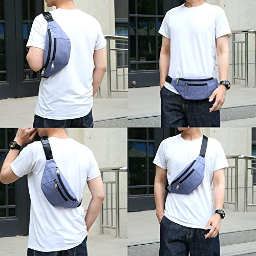 Fanny Pack for Men & Women, Fashion Waterproof Waist Packs with Adjustable Belt, Casual Bag Bum Bags for Travel Sports Running. - color: Purple1