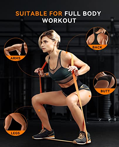 SUNPOW Pull Up Assistance Bands Set of 5 Resistance Heavy Duty Workout Exercise Stretch Fitness Bands Assist Set for Body, Instruction Guide and Carry Bag Included - color: Multicolor（15-135lbs）