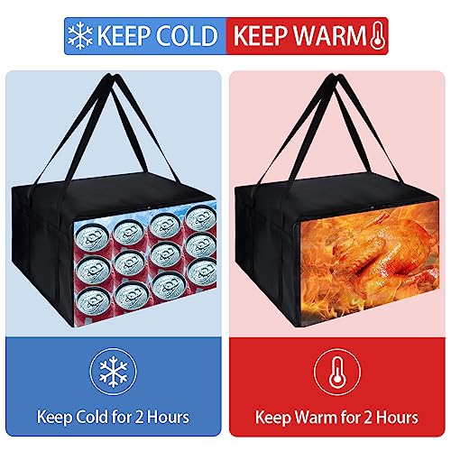 Insulated Pizza Delivery Bag for Carry Hot, 20" x20"x14", Black, 1Pk - color: Black, size: 20 x 20 x 14 inches