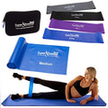 Mini Loop + Flat Resistance Band 5 Set, Latex Free - color: c. HEAVY STRENGTH BLUE Set