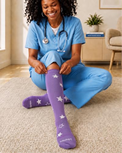 LYCRA® Compression Socks for Women,20-30 mmHg - color: Star Print, size: Small-Medium