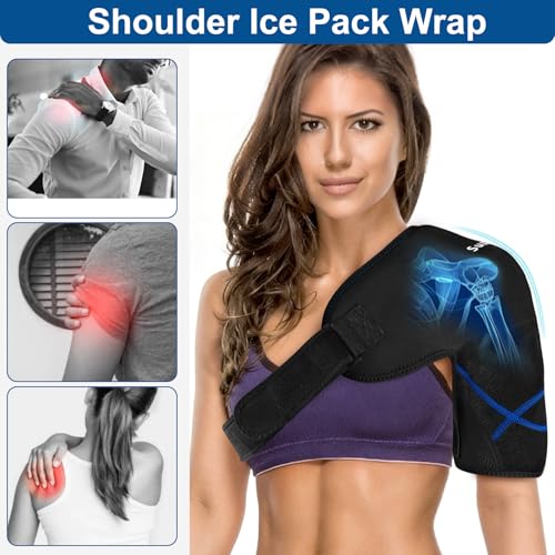SuzziPad Shoulder Ice Pack Wrap for Pitcher Muscle Discomfort, 2 Packs, L - size: Large