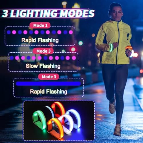 Dilabnba LED Glow Bracelets, Light Up Party Arm Band Bracelets, Halloween Christmas Glow in The Dark Bracelets for Concerts Festivals Game Prizes Sports Rave Accessories - 6PCS - size: X-Large
