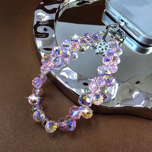 C.J.M.K Beaded Phone Wristband, Lanyard Chain - color: 06-light Pink