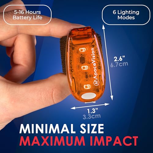 EverLightFX USB Rechargeable LED Safety Light 2 Pack, Clip On Strobe Light - color: Orange