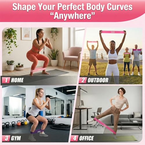 Ankle Resistance Bands with Cuffs, Glute Kickback Strap Set with 3 Ankle Straps & 5 Loop Bands for Women, Exercise Equipment for Legs and Butt Workout, Booty Builder for Hip, Home Gym Fitness