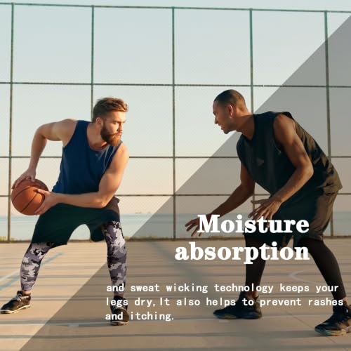 Skylety Compression Leg Sleeves Men Women - color: Black, Gray Camo, size: Medium