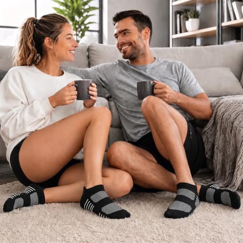 Sooverki Copper Compression Socks Women and Men 6 Pairs - Circulation Arch Support Plantar Fasciitis Running Ankle Socks - color: A3 - 6 Pairs - Multicolour, size: Small-Medium