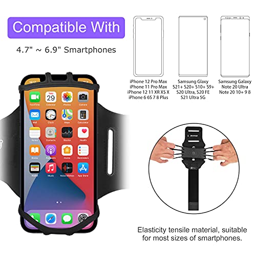 Universal Rotatable Running Cell Phone Armband Holder, Black