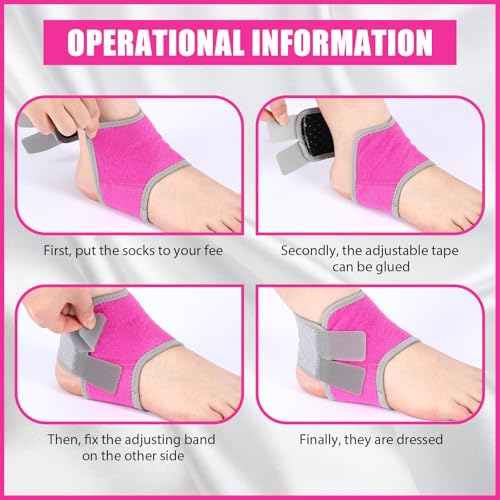 Tarpop 2 Pairs Kids Ankle Brace, Compression Sleeves, M+S, Pink,Black - color: Pink,Black, size: Small,Medium