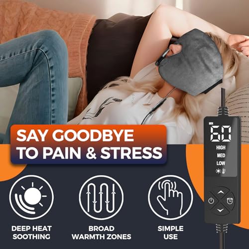 Electric Sinus Pillow for Sinus, Dry Eyes, Tension Headaches Relief with 3 Heat & 5 Timer Settings, Moist Heat Ex-Large Warm Compress Face Heating Pad for Sleep Aid and Pressure Relief