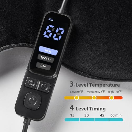 Ezona Heated Eye Mask, Warm Eye Compress Mask for Dry Eyes, Black - color: Black