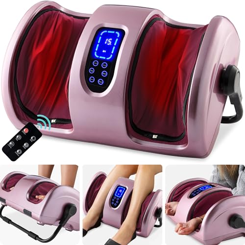 Best Choice Products Shiatsu Foot Massager with Heat for Plantar Fasciitis & Neuropathy, Kneading Foot & Calf Massager with Remote, 360° Adjustable Handle, Rolling & Compression Massage - Rose - color: Rose