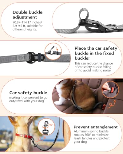 Hands Free Dog Leash, Multifunctional Crossbody Dog Leash - color: Grey, size: Large-5.9-9.5ft