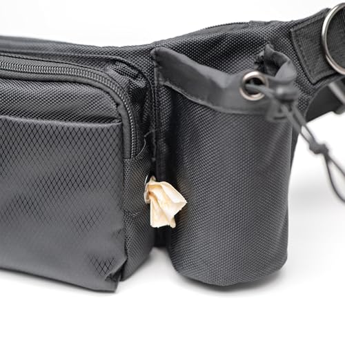 Dog Walking Waist Pack with 2 Water Bottle Holders, 2 D-Rings, Fanny Pack for Walking Running Hiking