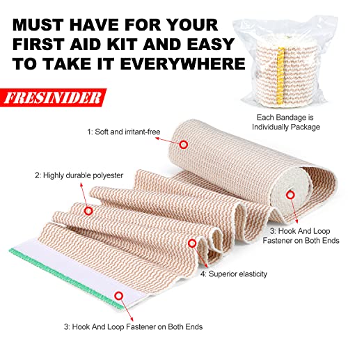 FRESINIDER Premium Elastic Bandage Wrap 3 Inch, 8 Pack, Hook and Loop - color: 8 Pack X 3 Inches