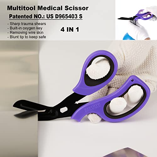 MEUUT Medical Scissors 2-Pack Trauma Shears for Nurses All Purpose Scissors - color: Purple+navy