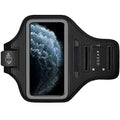 Cell Phone Armband Case for iPhone 16, 15, 14, 13 with Adjustable Band & Key Holder for Running, Exercise and Recreation (Black)