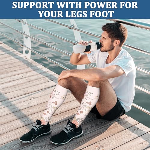 FEYHAY Copper Compression Socks (3 Pairs) 15-20 mmHg Circulation is Best Athletic & Daily for Men & Women, Running, Climbing - color: 18 Flower 4, size: Small-Medium