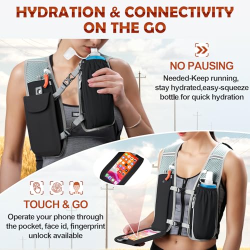 RAINSMORE Running Hydration Vest with 500ml Soft Flask