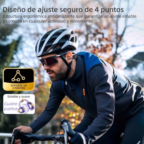 M100 Clip On Earbuds with Touchscreen Case , Open Ear Wireless Headphones for Glasses & Small Ears ,50H Total Battery, Bluetooth 6.0, IPX7 Waterproof,Ultra-Light 4g for Running & Workouts,black - color: Black