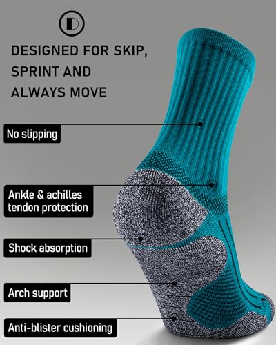 Elite Cushioned Compression Mid-crew Socks 4-Pack for Youth Women Men - color: Greenlake (4 Pairs), size: X-Large