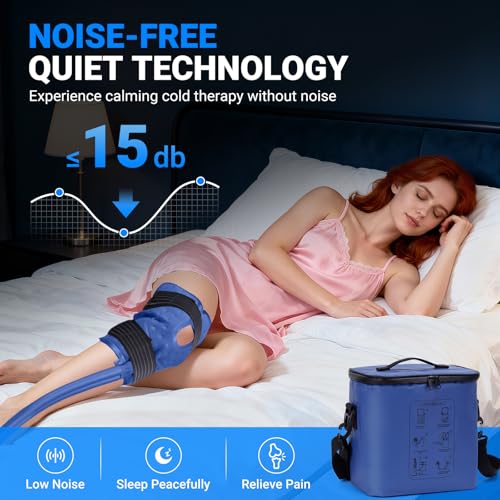 Ice Machine for Knee After Surgery, 12H Cooling, Quiet Pump - color: Blue