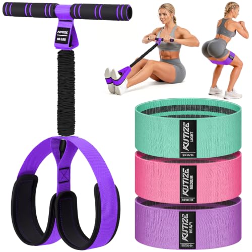 KUTIZE Booty Bands & Pedal Exercise Bands Resistance Bands Set for Women - color: Purple