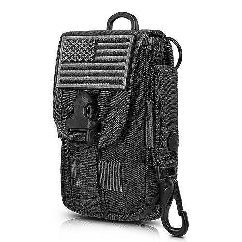 SOWHUP Tactical Molle Pouch Cell Phone Pouch Holster Small Utility EDC Pouch Gadget Organizer Bag - color: Black2