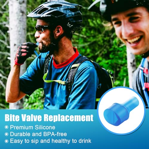 Big Bite Valve Replacement Mouthpiece Water Hydration Bladder Valve 4 Pack - color: Blue