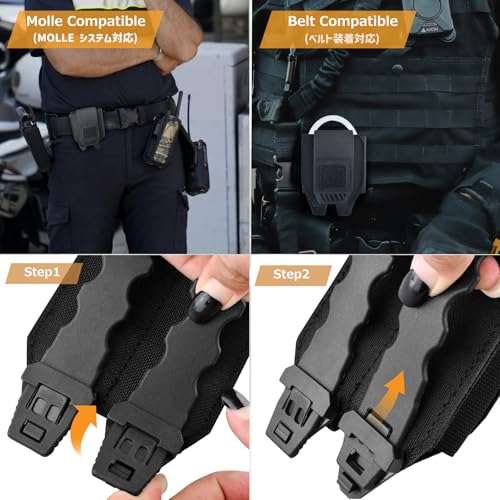 Azarxis Tactical Mini Belt Pouches, Multi-Purpose Small Battery Case Compact Utility EDC Card Slot Holder Waist Bags Military Molle Pack Sundries Storage Pack - color: #02 Black - Style C
