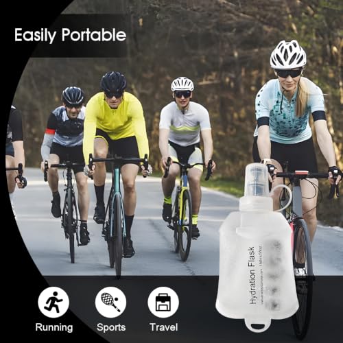 WILDREEDS 250ml Soft Flask, TPU Collapsible Soft Water Bottle for Hydration Pack, Running Vest, Folding Water Bottle for Hiking Cycling Climbing-1Pcs, White - color: 250ml White
