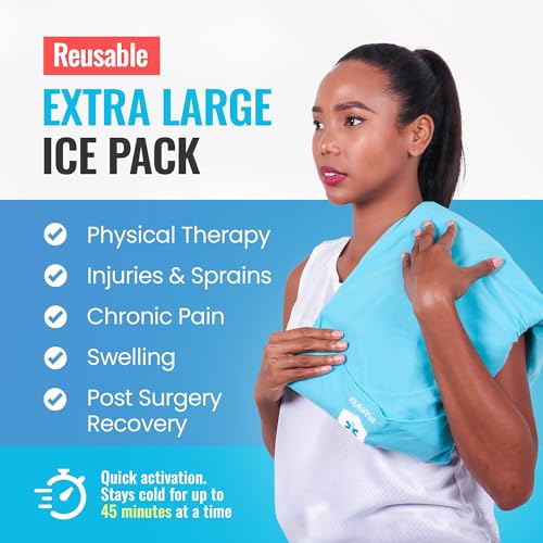 ICEWRAPS Reusable Cold Pack with Fabric Cover - Extra Large 12 x 21 Inch - size: 12"x21", style: Ice Pack with Cover