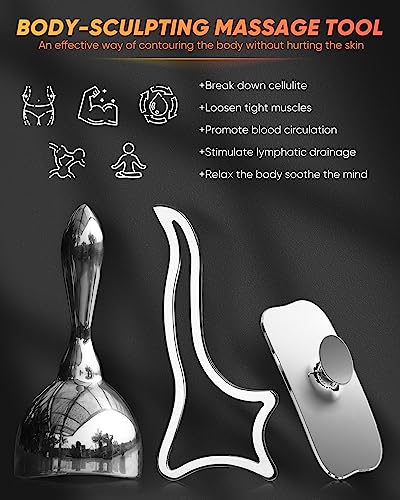 ONUEMP 3-in-1 Stainless Steel Massage Therapy Tools - Ice Gua Sha Lipedema - size: 3pcs Board Kit